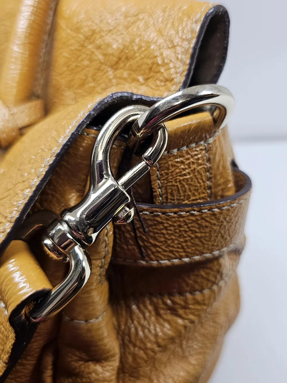 Mulberry Tan Leather Satchel with Turn-Lock